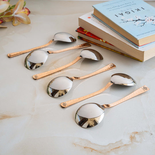 Steel Copper Soup Spoon – 17.8 cm