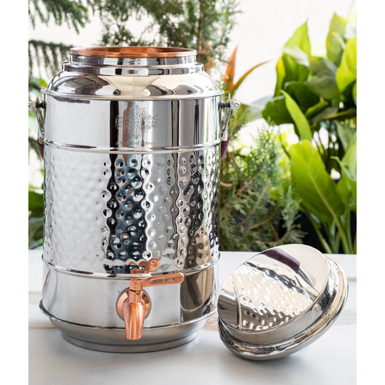 5 litre copper water pot with stand at wedding water-service station – copper water pot 