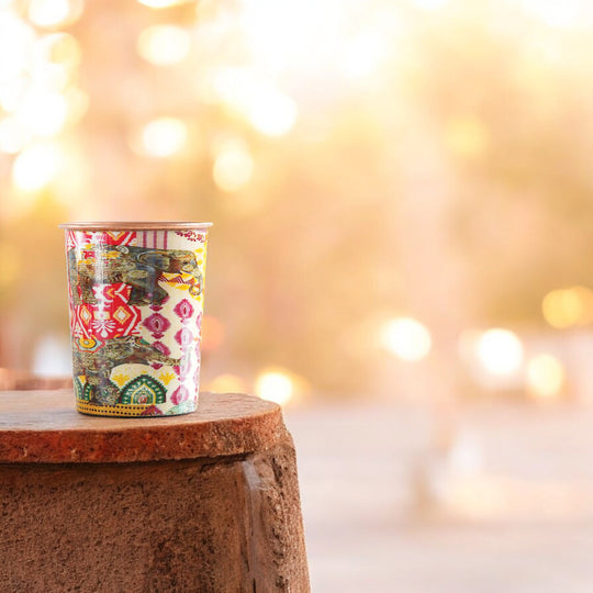 Pure Copper Glass Rajasthani Meena "Padharo Mhare Desh" Printed Theme