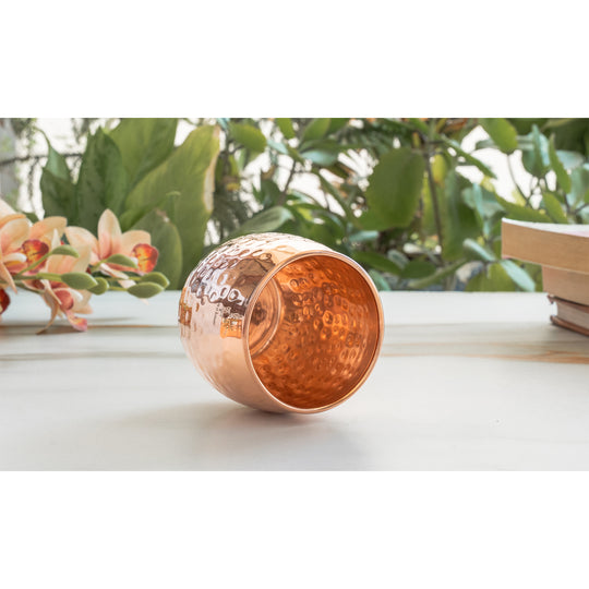 Pure Copper Round Shaped Glass  550 ml