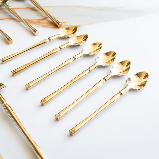 Stainless Steel Gold PVD Coated Rafail Cutlery Set of 24