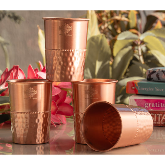 Pure Copper Glass With straight vertical sides- 275 ML