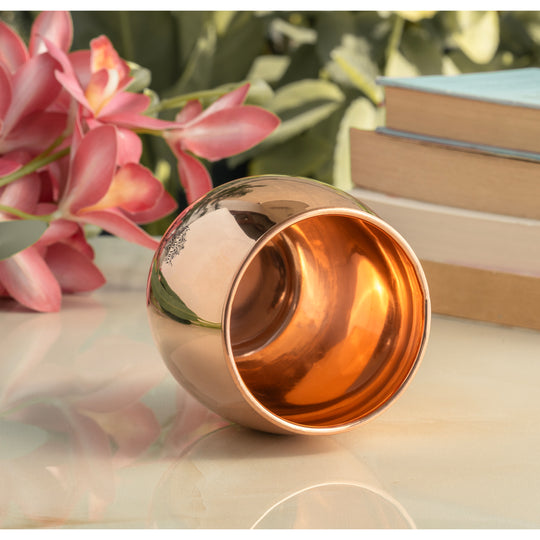 Pure Copper Round Shaped Glass  550 ml