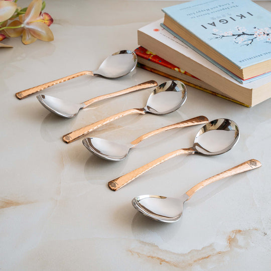 Steel Copper Soup Spoon – 17.8 cm