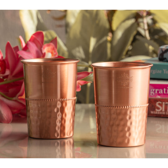 Pure Copper Glass With straight vertical sides- 275 ML