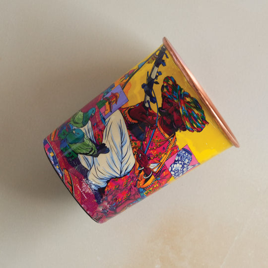 Pure Copper Glass Rajasthani Meena "Padharo Mhare Desh" Printed Theme