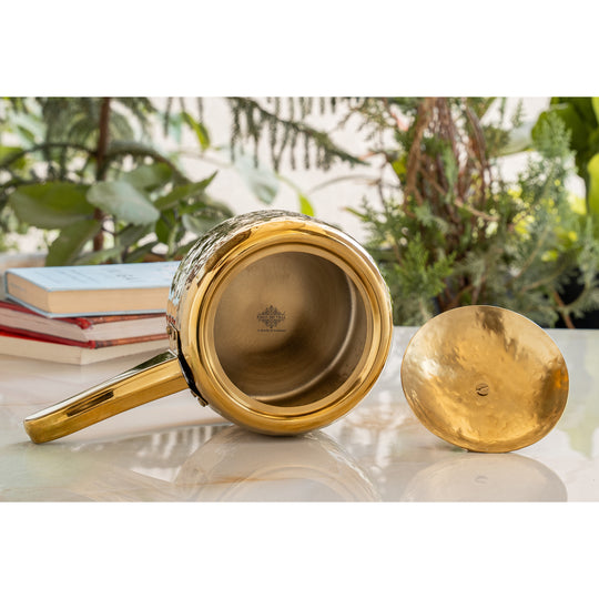 Elegant stainless steel handi for cooking, with hammered design-650 ml