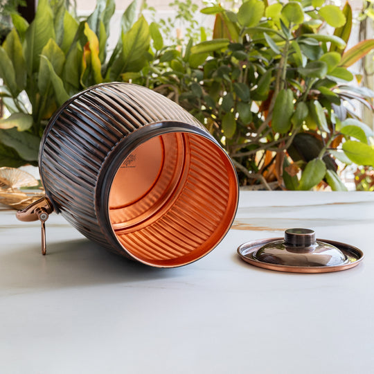 Copper Antique Brass Finish Barrel Design Water Pot 7000 ML with Tap