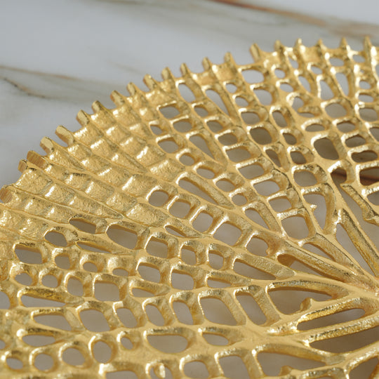 Brass Finish Round Tray 15 Inches