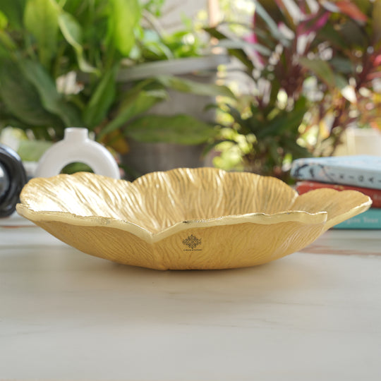 Brass Finish Sunflower Design Tray 13.5 Inches