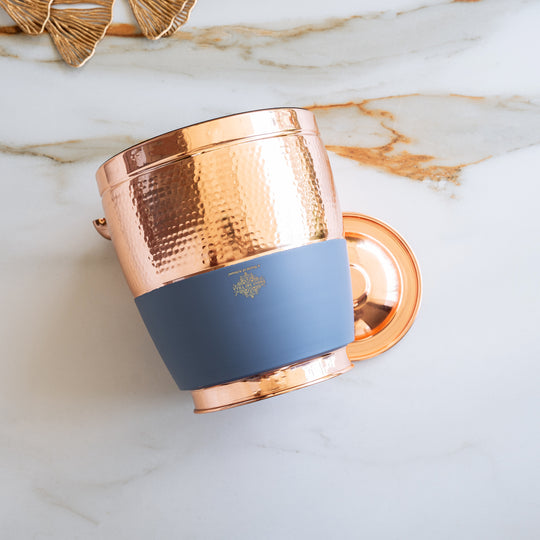 Copper Water Pot Hammered Design Silk Finish 7000 ML with Tap