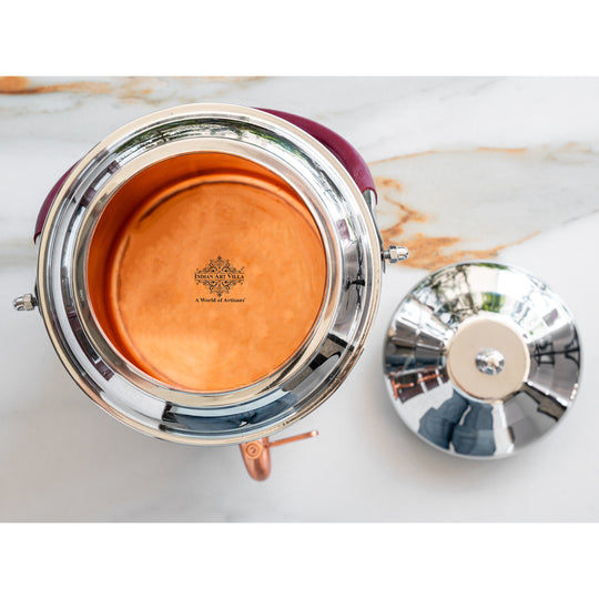 Size guide for 5 litre diamond embossed copper matka with tap 