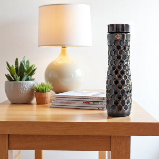 Pure Copper Water Bottle Antique Hammered Design – 1L