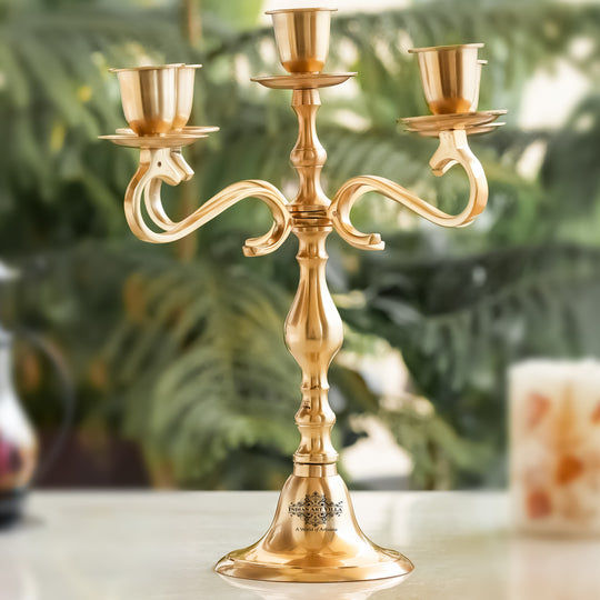 Pure Brass 5-Candle Arms Candelabra Centerpiece Candle Stand