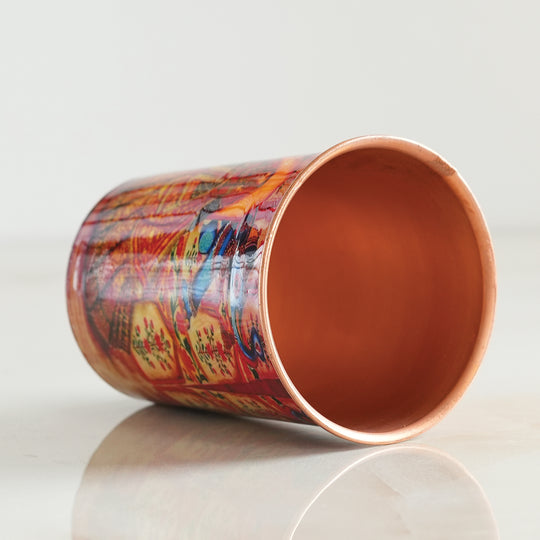 Pure Copper Glass Rajasthani Meena "Padharo Mhare Desh" Printed Theme