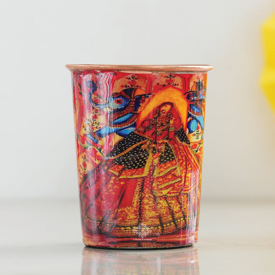 Pure Copper Glass Rajasthani Meena "Padharo Mhare Desh" Printed Theme