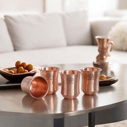 Pure Copper Hammered & Smooth Design Glass