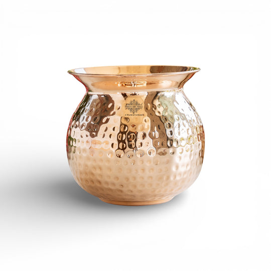 Pure Copper Hammered Lota/Kalash for Pooja
