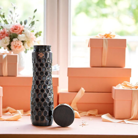 Pure Copper Water Bottle Antique Hammered Design – 1L