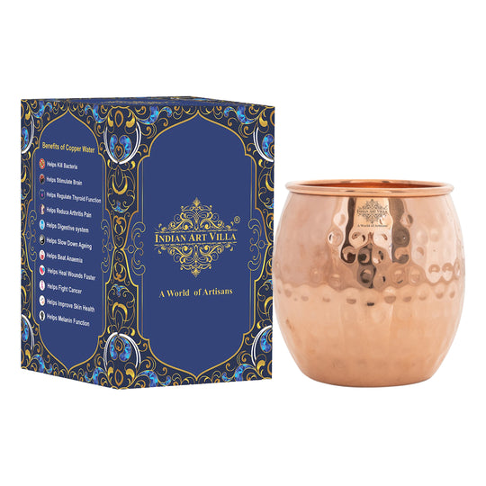 Pure Copper Round Shaped Glass  550 ml