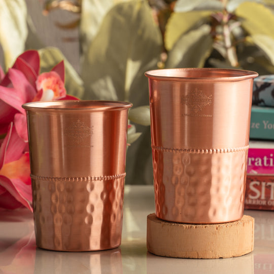Pure Copper Glass With straight vertical sides- 275 ML