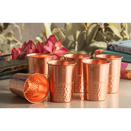 Pure Copper Glass With straight vertical sides- 275 ML