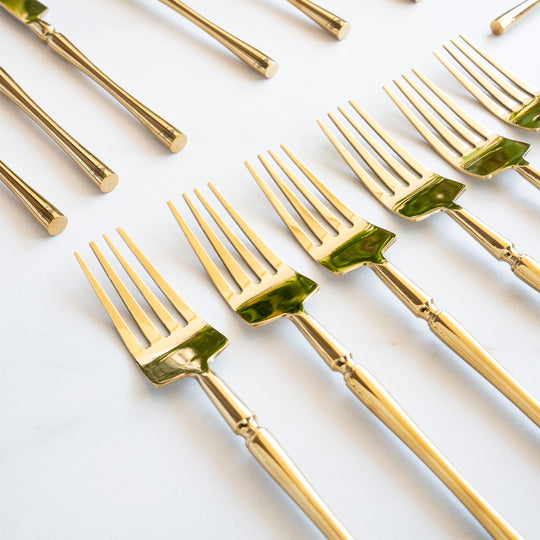 Stainless Steel Gold PVD Coated Rafail Cutlery Set of 24
