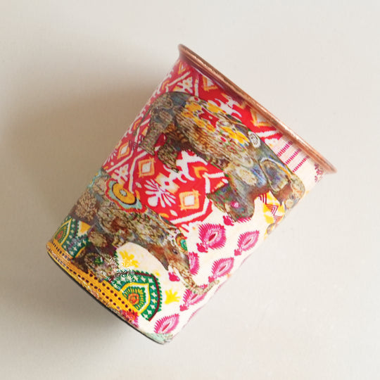 Pure Copper Glass Rajasthani Meena "Padharo Mhare Desh" Printed Theme