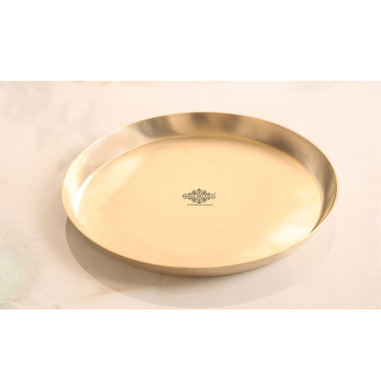 Pure Brass Matt Finish 7 Pieces Dinner Set / Thali Set, Dinnerware, Tableware