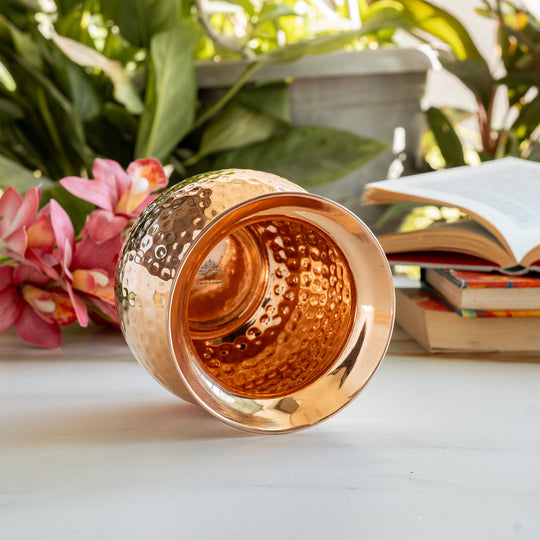Pure Copper Hammered Lota/Kalash for Pooja