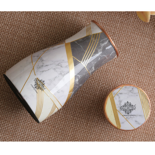 Pure Copper  Bedroom Bottle, Gold Print Luxury Design- 950 ml