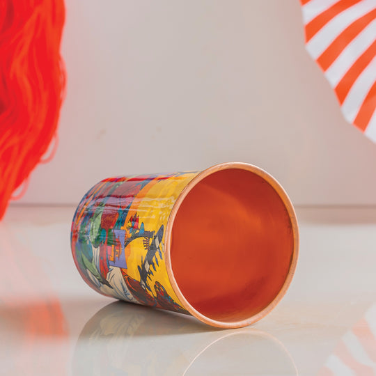 Pure Copper Glass Rajasthani Meena "Padharo Mhare Desh" Printed Theme