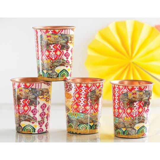 Pure Copper Glass Rajasthani Meena "Padharo Mhare Desh" Printed Theme