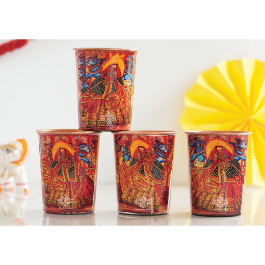 Pure Copper Glass Rajasthani Meena "Padharo Mhare Desh" Printed Theme