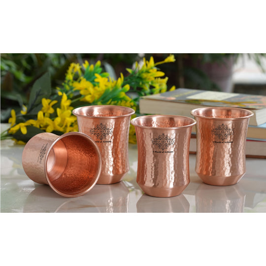 Traditional copper glass handcrafted hydration use