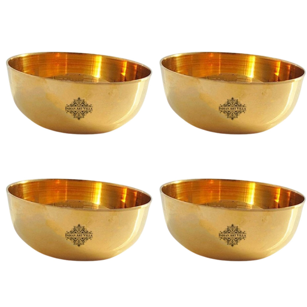 INDIAN ART VILLA Bronze Katori Bowl, Plain Design Dia 8.5 cm