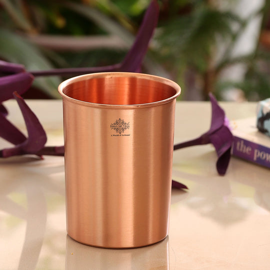 Pure Copper Glass With straight vertical sides- 275 ML