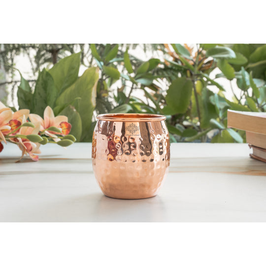 Pure Copper Round Shaped Glass 550 ml