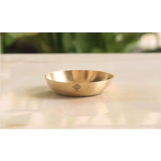 Pure Brass Matt Finish 7 Pieces Dinner Set / Thali Set, Dinnerware, Tableware
