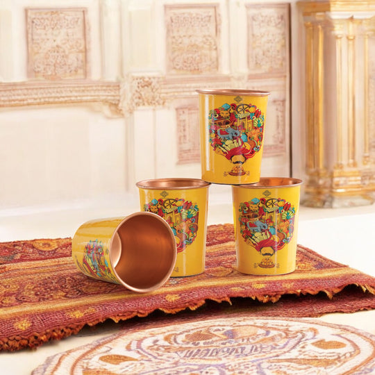 Handmade copper glass premium design India style