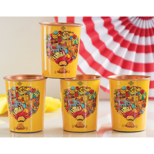 Pure Copper Glass Rajasthani Meena "Padharo Mhare Desh" Printed Theme
