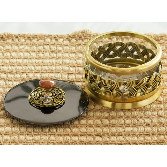 Brass Decorative Dry Fruit Bowl with Lid