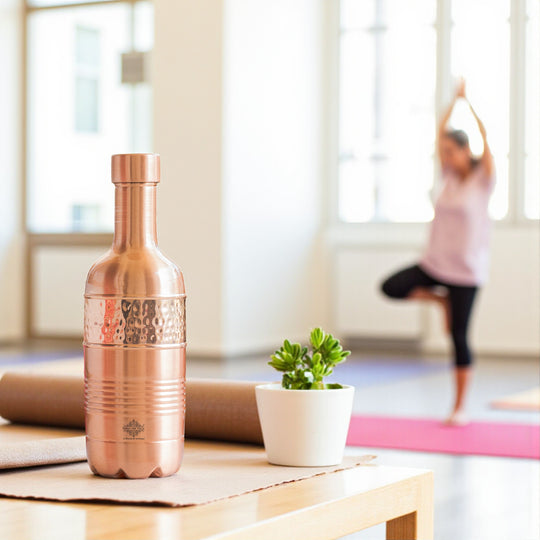 Pure Copper Water Bottle With Maharaja Style