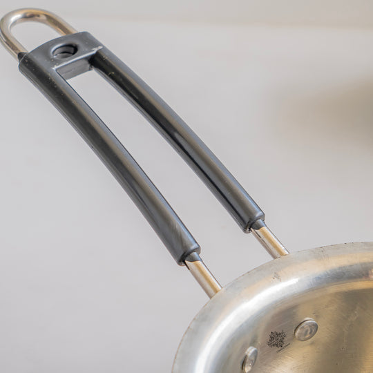 Brass cooking utensils pure brass patila with tin lining and long handle handcrafted cookware by Indian Art Villa
