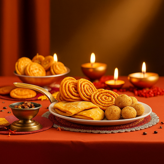 Steel Copper Hammered Tawa Platter with Brass Handle