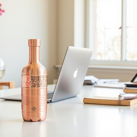 Pure Copper Water Bottle With Maharaja Style