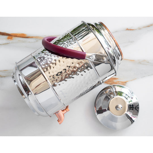 Full dimensions of 5 litre copper matka – total assembled height – copper matka 5 litre price