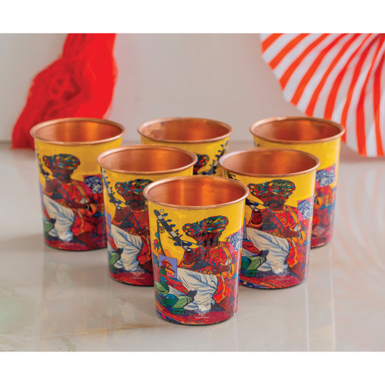 Pure Copper Glass Rajasthani Meena "Padharo Mhare Desh" Printed Theme