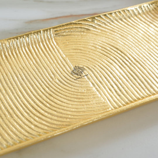 Brass Finish Handmade Tray 17.8 Inches
