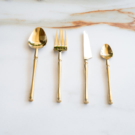 Stainless Steel Gold PVD Coated Rafail Cutlery Set of 4